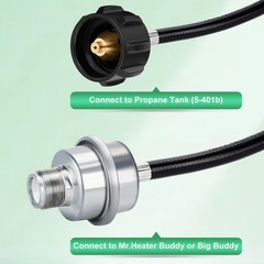 7ft Propane Fuel Filter with Hose Connect 20-40 lb Propane Tanks