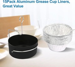 Grill Grease Tray Cup and Grease Clip fits CharBroil/Kenmore Gas Grill, Grease