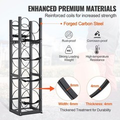 3-Tier Refrigerant Cylinder Rack: 12.8″x13″x47.1″, 30lb Capacity, Tilted Shelves