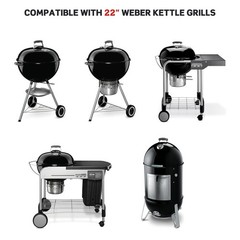2-in-1 Cast Iron Grill Grate Replacement for 22.5″ Kettle BBQ Charcoal Grills