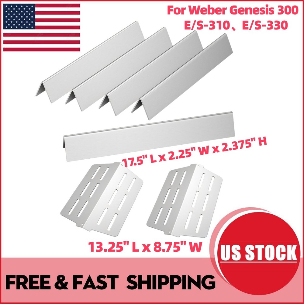 #7620 Stainless Steel Flavorizer Bars for Weber Genesis 300 Heat Plates 7-PCS