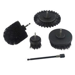Practical and Trustworthy BBQ Grill Brush 5 Peice Set Wire for Drill Use