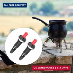 2pcs Piezo Spark Igniter, Two Fire Outlets Plastic BBQ Grill Push Button Ignitor