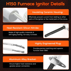 Upgraded H150 Universal Ignitor Replacement, Silicon Nitride Hot Rod Igniters 12