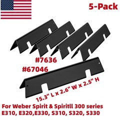5xP 7636 67046 Flavorizer Bars Replacement for Weber Spirit II 310 Grill 15.3″