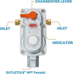 2-Stage Auto Changeover Propane Gas Rv Regulator Kit with 2PCS Gauges and 12-…