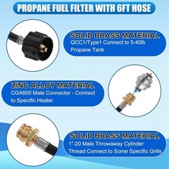 F273699 Propane Fuel Filter with 6FT Propane Hose Compatible with Model F273702
