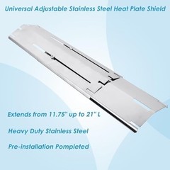 Adjustable Stainless Steel Grill Heat Plates 5-Pack, 11.75″ to 21″, Flavorizer B