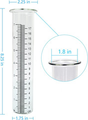 7″ Plastic Rain Gauge Replacement Tube, 8.25 X 2.25 X 1.75 Inches Cold Resistanc