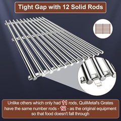QuliMetal 17.5″ 9MM 304 Stainless Steel Cooking Grates for Weber Spirit E-210…