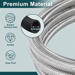 12FT 3/8″ Propane Regulator 0-30 PSI with Gauge Stainless Braided Gas Hose