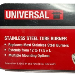 Universal Stainless Steel Tube Burner 1001 537 658 Extends 12-17.5 In For Grill