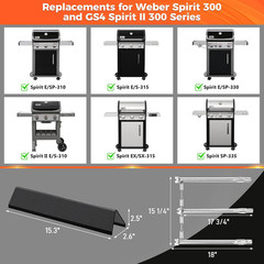 Weber Spirit E310 Grill Replacement Parts Burner Tubes Flavorizer Bars 9 Pcs Kit