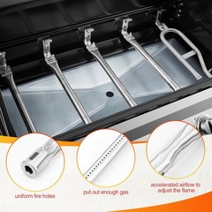 5-Burner Grill Parts for Dyna-Glo DGH474CRP DGH483CRP Heat Tent Burner Kit