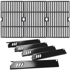 Long-Lasting Cast Iron Grate & Porcelain Heat Plate Combo