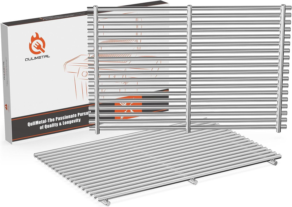 Qulimetal 18.75″ 9MM Grill Grates for Weber Genesis II, Grill Parts for Weber Ge