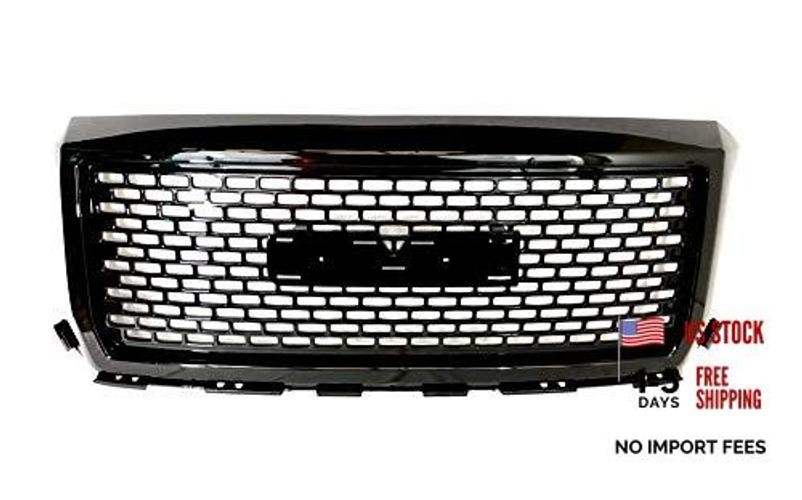 Grille Compatible with GMC Sierra 1500 2014-2015 Denali Style Front Glossy