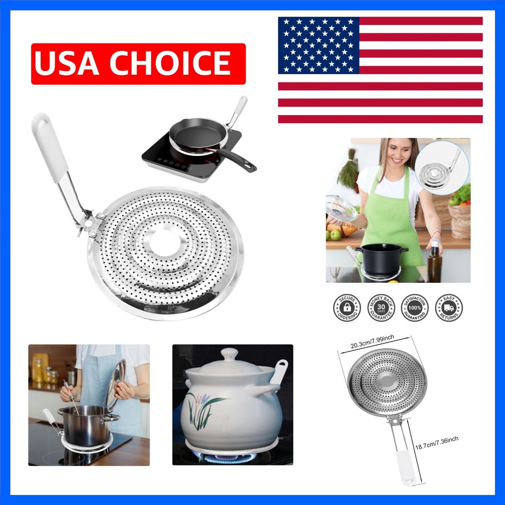 Heat Diffuser Flame Reducer Simmer Plate, Stainless Steel Heat Diffuser for G…