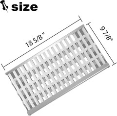 18 5/8″ Stainless Steel Grill Heat Plates Shield Flame Tamer Ceramic Rod Complet