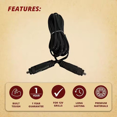 12V Vehicle Power Cord-Gmg Trek and Davy Crockett Grills-23 Ft. Cigarette Lighte