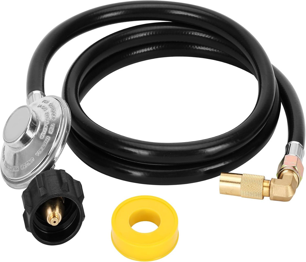 6.5 Feet Propane Regulator and Hose with Elbow Adaptor for Blackstone 17″ and 22