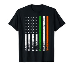 Irish American Flag Ireland Flag ST Patrick’s Day Gift Lucky T-Shirt Small