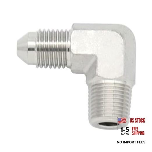 Stainless Steel -4 AN Male Flare to 1/8 NPT Male 4AN to 1/8 NPT 90 Degree