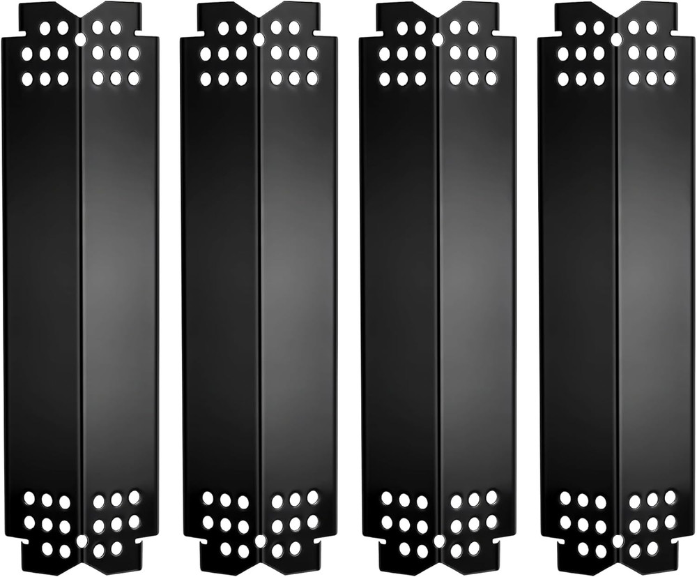 14.6″ L Grill Heat Plates 4 Pack, Porcelain Steel Gas BBQ Grill Burner Covers, H