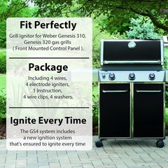 Igniter Kit Replacement for Weber 7628 Genesis 300 Series Grill, Genesis 310 320