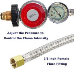 12FT High Pressure Propane Regulator with Hose, Adjustable 0-30 PSI Regulator…