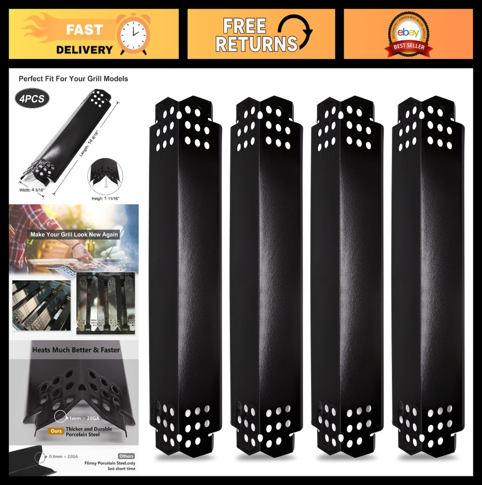 Grill Heat Plates Replacement for 4 Burner Gas Grill – Flame Tamer & Heat Shield