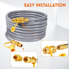 18 FT 1/2″ ID Natural Gas Hose with Quick Connect Fitting, Natural Gas Conversio