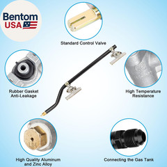 Griddle Burner Valve with Igniter Port and Gas Pipe for Blackstone 22 Inch Table