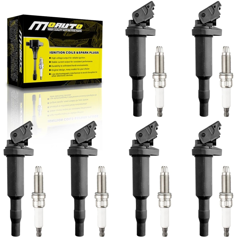 Set of 6 Ignition Coils Pack UF522 & 6 PCS Iridium Spark Plugs Compatible wit…