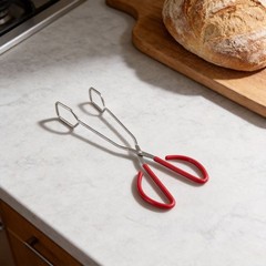 Stainless Steel Scissor Food Tongs with Comfort Grip for Kitchen Cooking