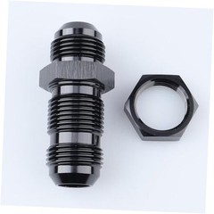 -12 AN Male Flare Straight Bulkhead Fitting Adapter Aluminum 12AN Black 0