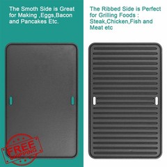 Cast Iron Grill Griddle for Weber Go-Anywhere Charcoal and Gas Grill, Flat To…