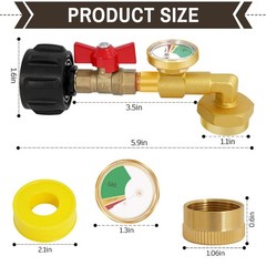 optheey Propane Refill Adapter with 4 caps, Yellow-Adapter 4 caps