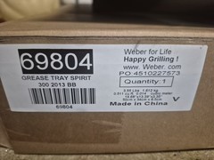 Weber Grease Tray for Spirit 300 2013, Black Steel Replacement Part 69804