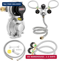 2-Stage Auto Changeover LP Propane Gas Regulator, 6FT(1.8m) Stainless Steel Brai