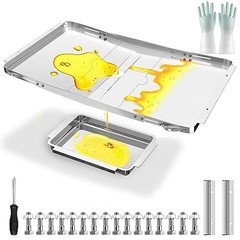 Grill Grease Tray Replacement for Dyna Glo with Catch Pan, Universal 25″-34″
