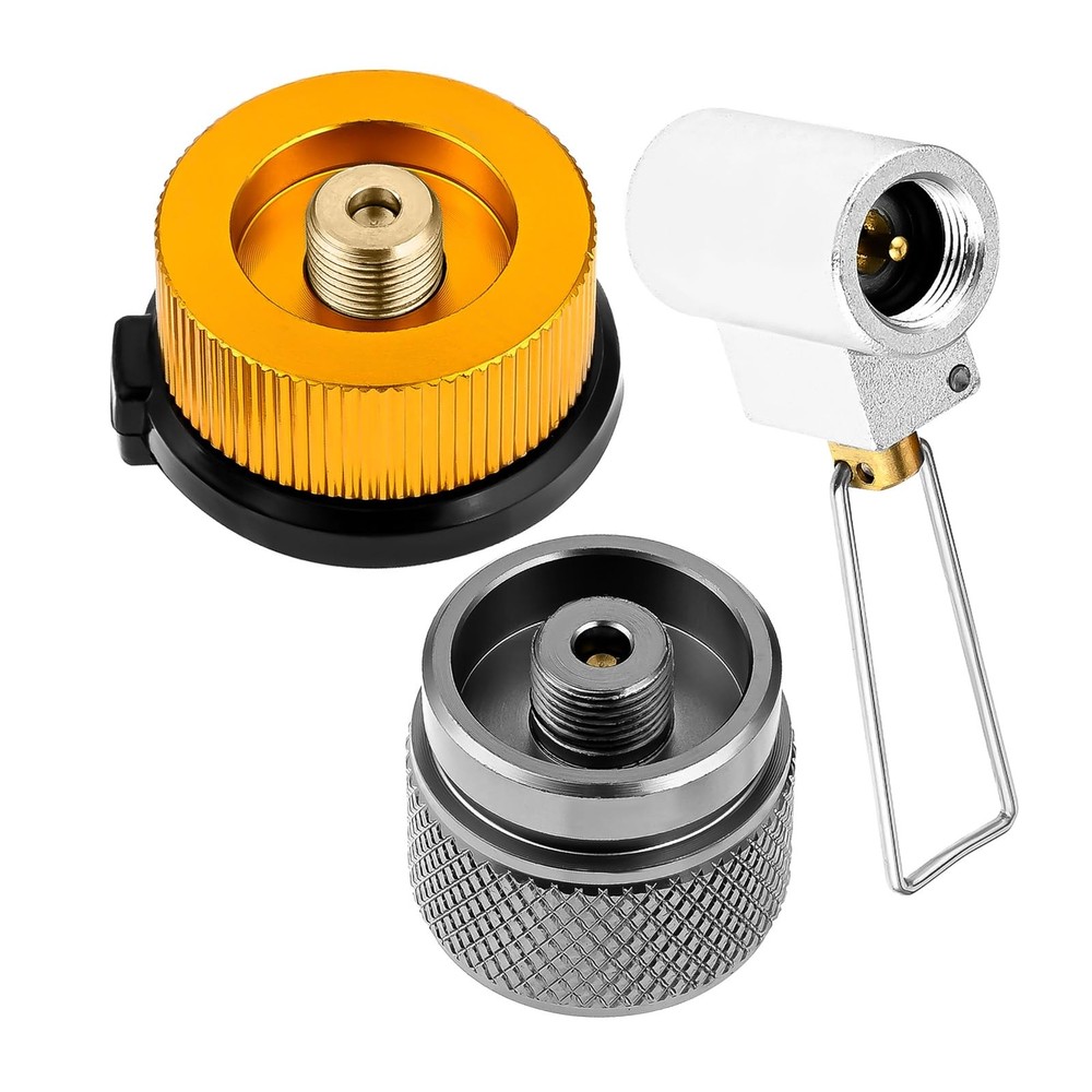 PETCHOR 3PCS Camping Stove Gas Refill Adapter Set, Propane Isobutane Butane…