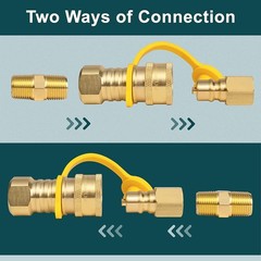 3/8-Inch Brass Gas Quick Connect Fittings Set