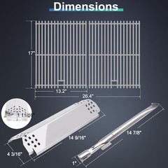 Grill Grates Parts for Nexgrill 4 Burner 720-0830H, 720-0783E, 720-0888, 720-088