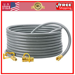 40 Feet 3/8 inch ID Natural Gas Grill Hose with Quick Connect Fittings, Natur…
