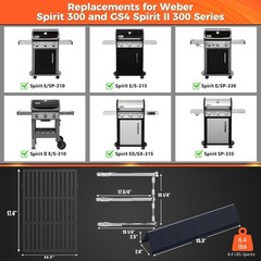 Grill Replacement Parts for Weber Spirit 300 & GS4 Spirit II 300 Series (Fron…
