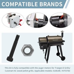 2 Set Replacement 74072 Auger Motor Shaft Nut & Bolt, Fit for Traeger, Z-Gril…