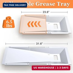 Grease Tray with Catch Pan Adjustable Universal Drip Pan for Dyna Glo, Nexgrill,