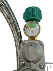 5FT Two Stage Propane Regulator Hose Gauge QCC1 3/8 Flare 180000 BTU CSA