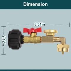 GASPRO Upgraded Propane Refill Adapter with Valve and 1 lb to 20 lb, Golden